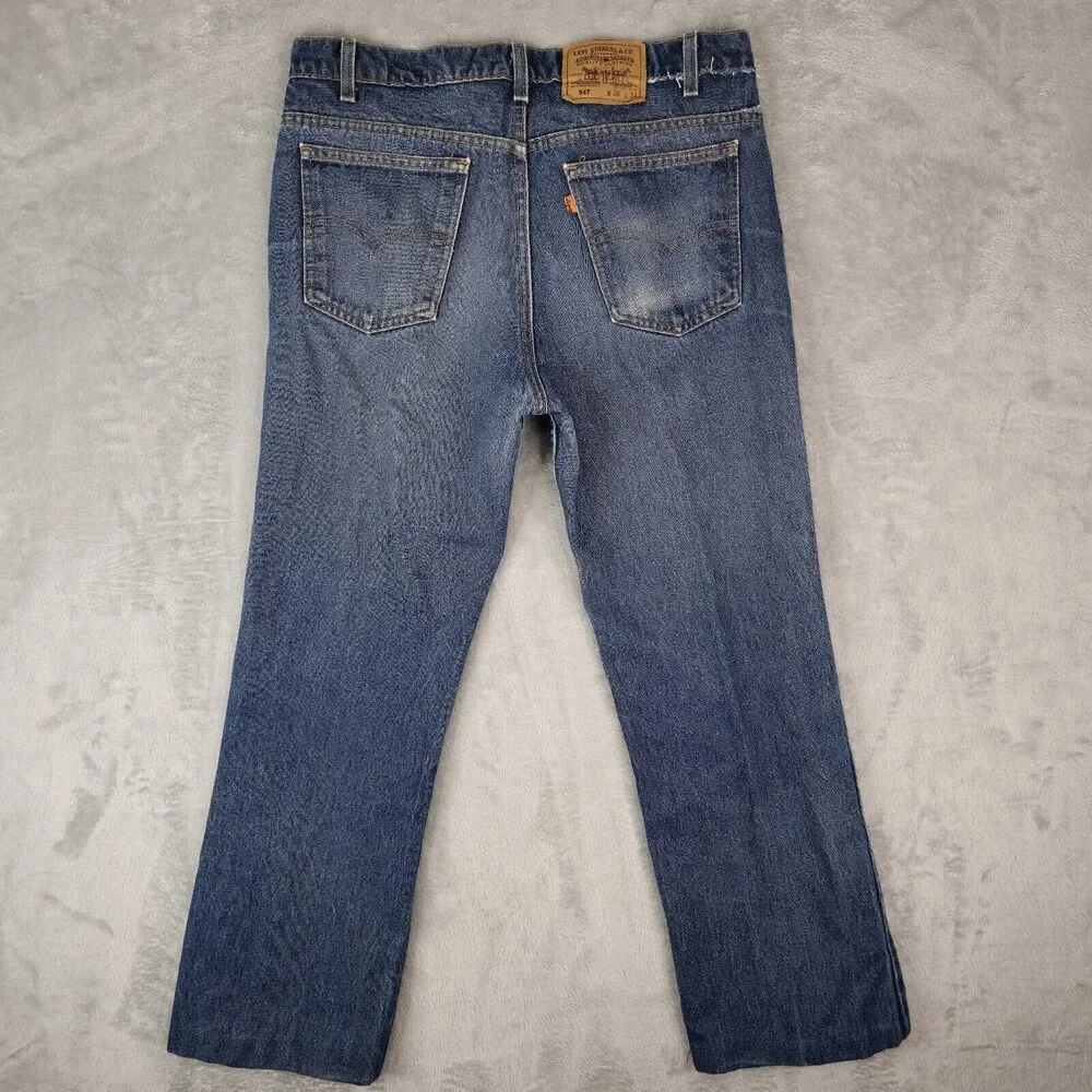 Vtg Levis Jeans Mens 36x34 517 Orange Tab Made in USA 90s Denim Hemmed 35x28‎